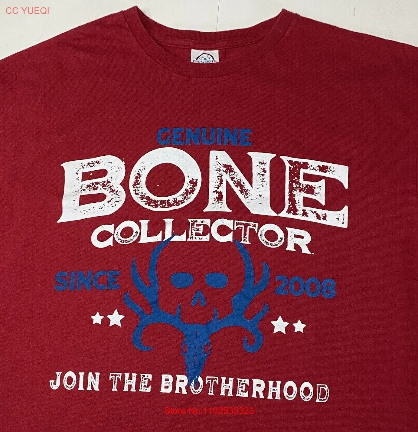Футболка Bone Collector Join the Brotherhood, охота, уличная мужская футболка, большой винтажный мытый унисекс с графикой, слегка дышащий