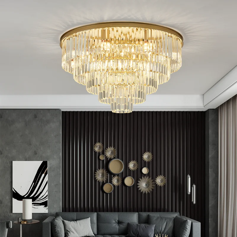 Modern Decorative Conical Living Room Bedroom Crystal Chandelier Luxurious Home Attic Cloakroom Pendant Light