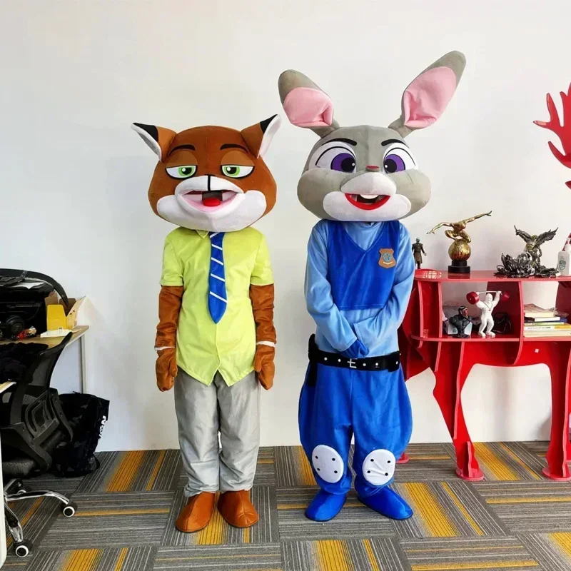 Coslan Cosplay Zootopia Rabbit Judy Fox Nick Sloth Flash Cartoon character costume Mascot Advertising Fancy Dress Party Animal c