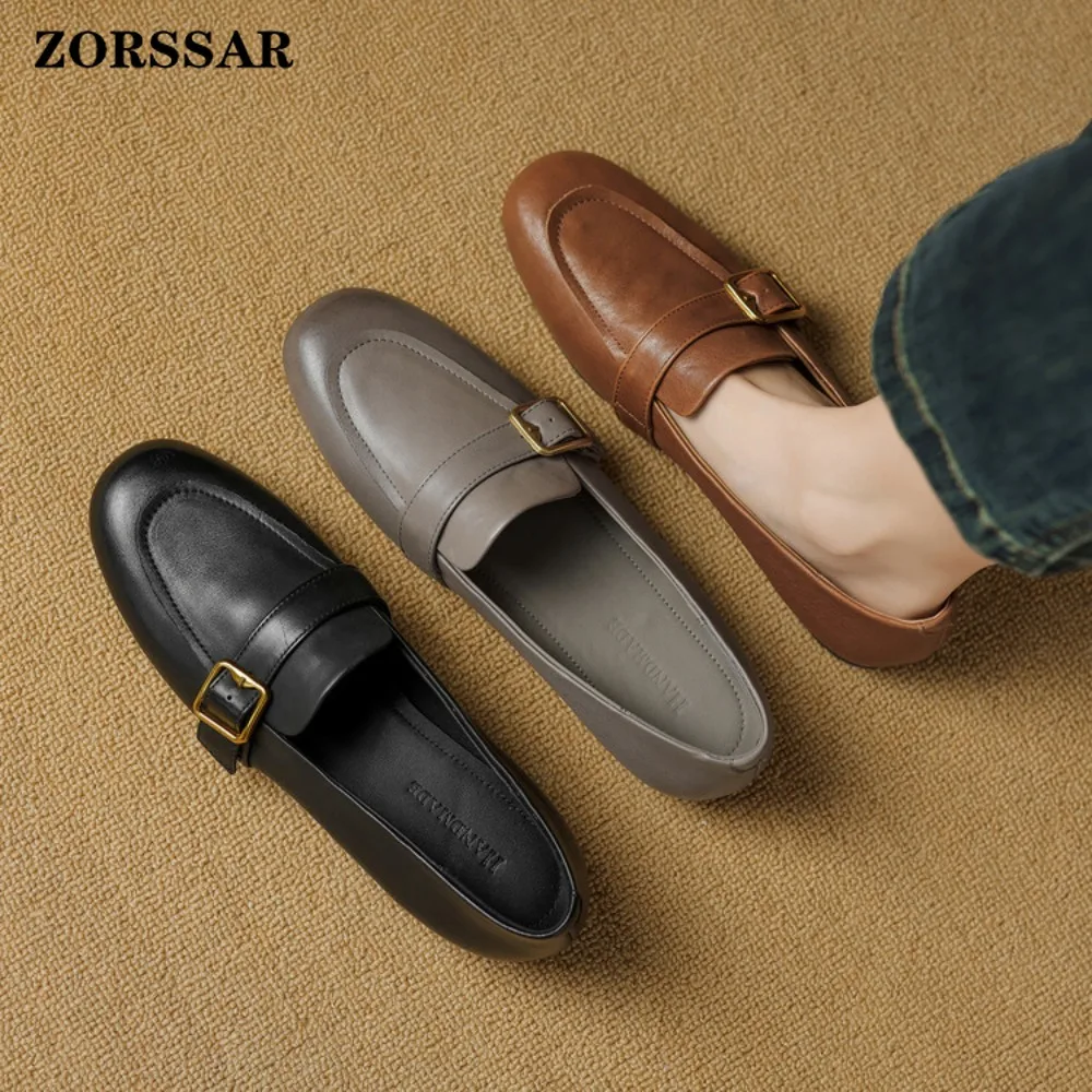

Spring Autumn Ladies New Small Leather Shoes Vintage Versatile Loafers British Style Fashion Anti Slip Shoes Casual Women's Flat