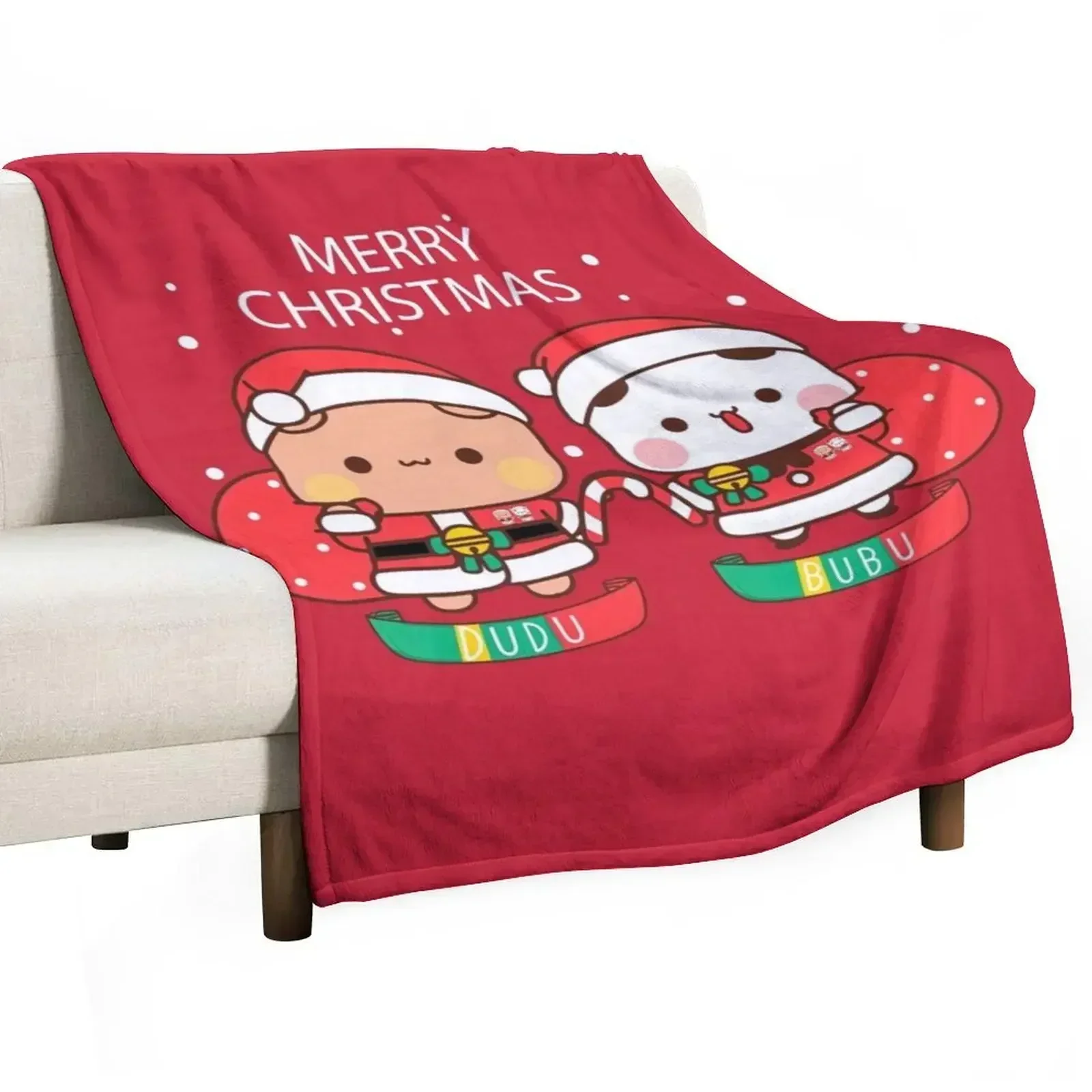 Bubu Dudu Xmas: Wrap Yourself in Holiday Cheer with This Adorable and Humorous Design Throw Blanket wednesday manga Blankets