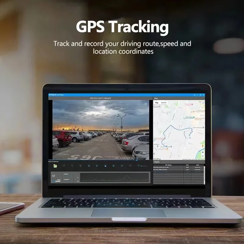 Nuovo Mini Ultra HD 4K Dash Cam Doppia fotocamera anteriore e posteriore Supporto WIFI GPS e controllo app Monitor di parcheggio 24 ore Supporto scheda SD da 128 g