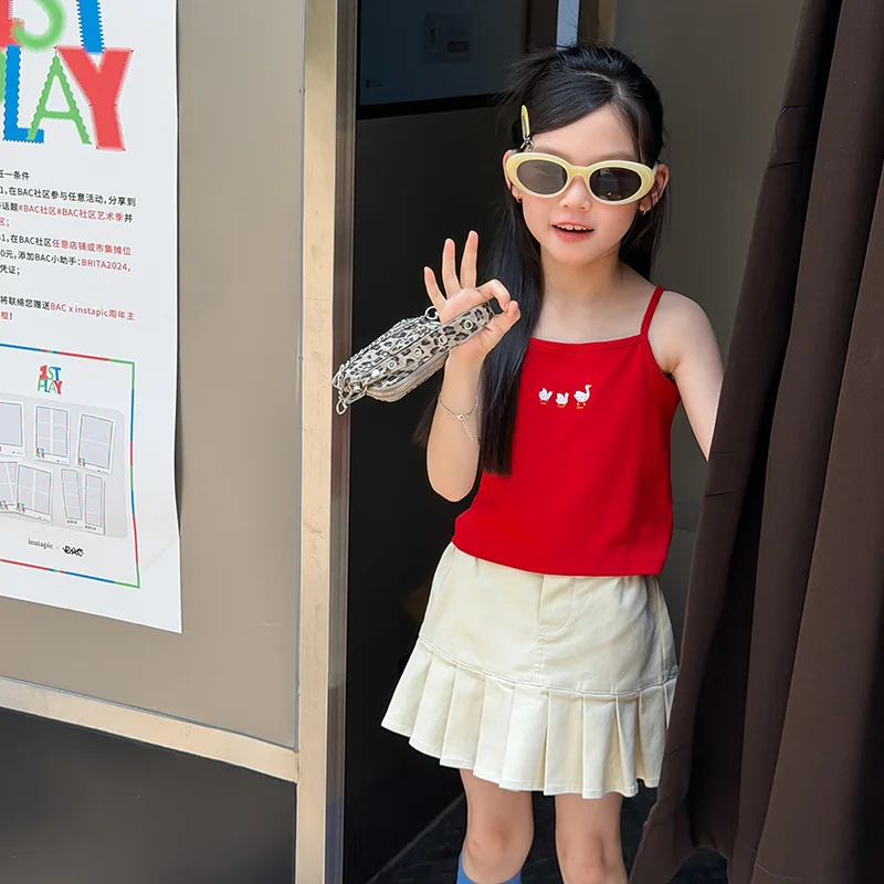 Children Small Camisoles Home Interior Single Wear Soft Elastic Cartoon Camisole Vest 2026 New Girls Versatile Top