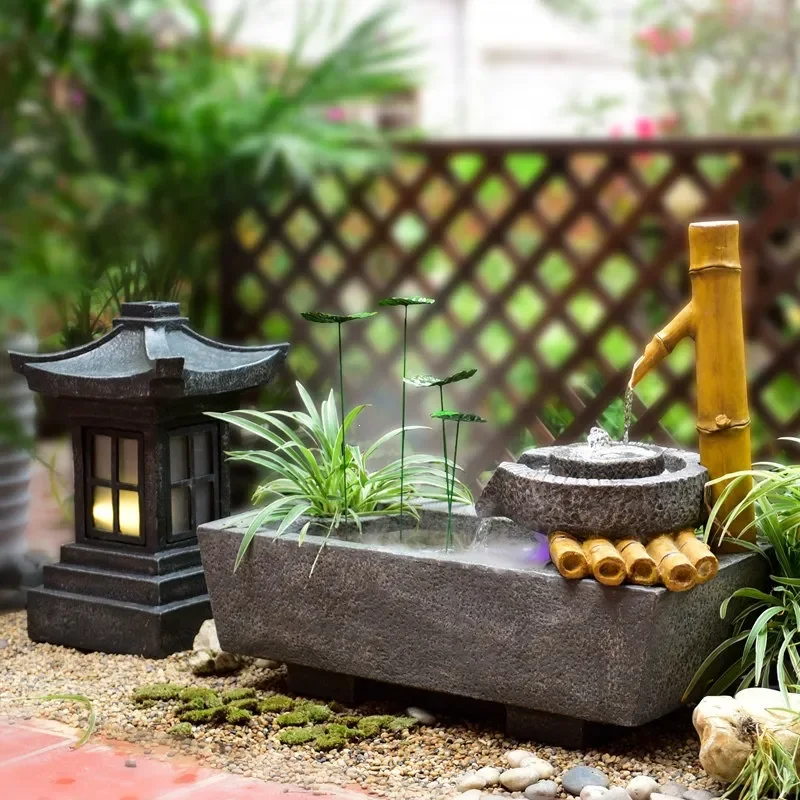 for Office Japanese Style Flowing Water Creative Living Room Interior Home Decoration Ornament Garden Courtyard Rockery Fish