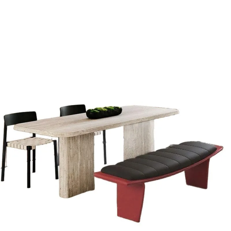 Light luxury style genuine leather footbench, bedroom, living room entrance bench