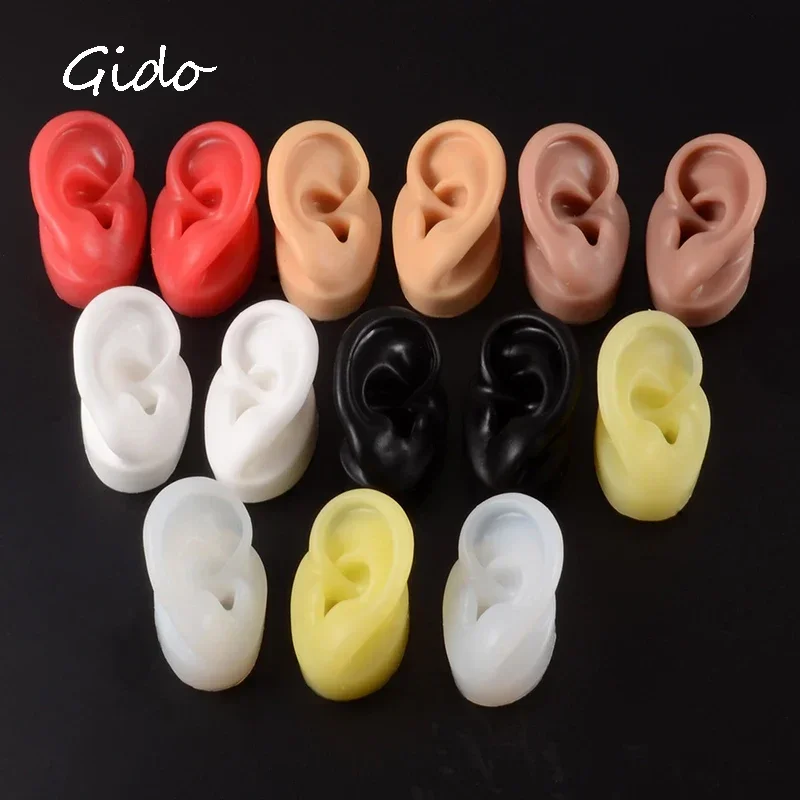 Silicone Ear Model Professional Practice Piercing Tools Earring Ear Stud Display Tools Can Be Reused Body Jewelry