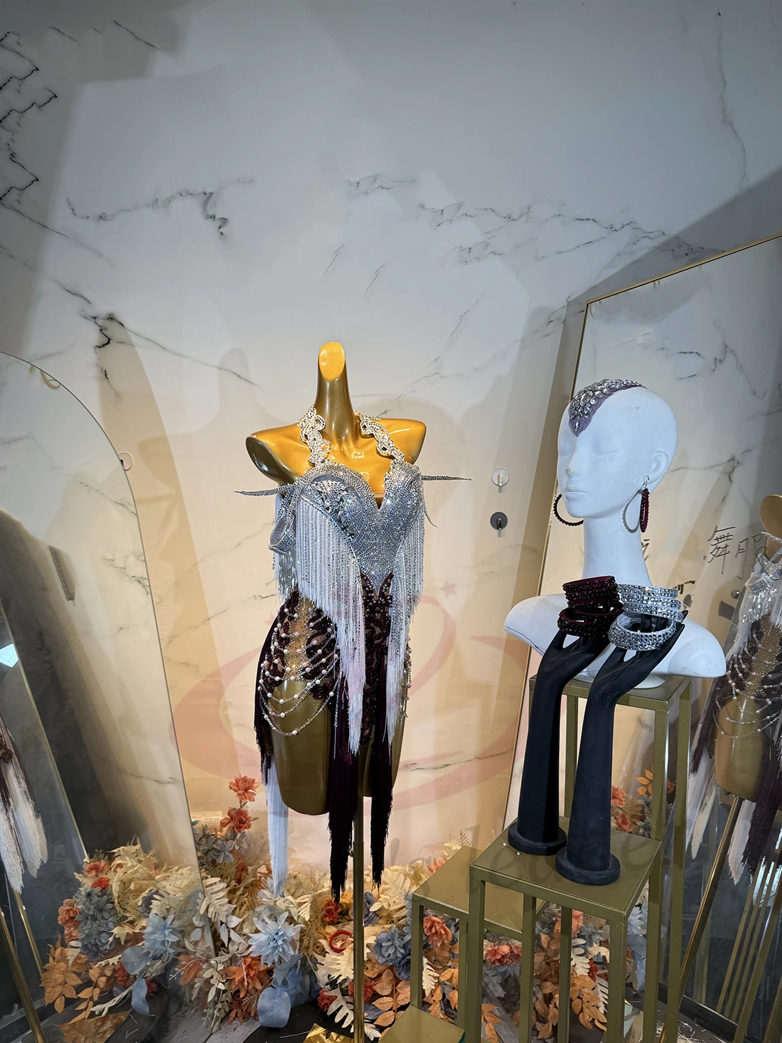 

Latin Dance Adult Children'S Dress AB Stone High-End Custom Bead Jewelry Tassel Collar Precisely Tango Women'S Clothing