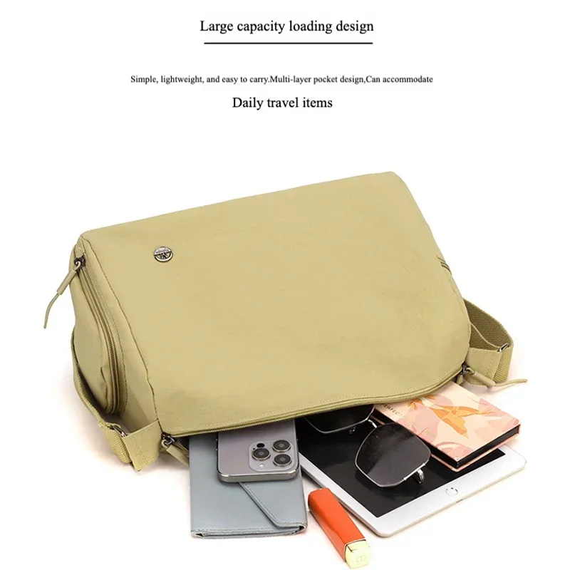 حقيبة للجنسين، حقيبة سفر صغيرة للمتسوقين، كاجوال بسيطة بلون سادة، حقيبة كروس جانبية، حقيبة أمتعة لتنظيم مستحضرات التجميل