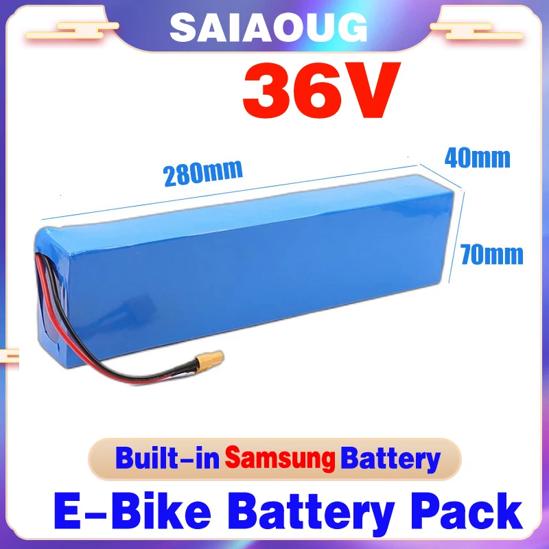 Original 36V 30Ah Electric Bike Sam-sung Lithium Battery Pack 20Ah Li ion Ebike Battery for Bicycle Scooter Motorcycle+Charger