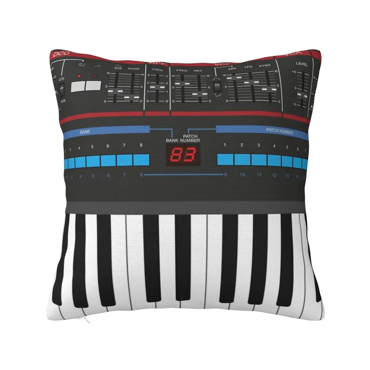 Roland Juno-106 Synthesizer Keyboard Cushion Cover, Short Plush Cushions, Pillowcase, Living Room, Chair, Sofa, Home Decoration