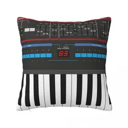 Roland Juno-106 Synthesizer Keyboard Cushion Cover, Short Plush Cushions, Pillowcase, Living Room, Chair, Sofa, Home Decoration