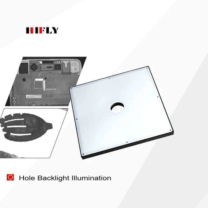 HIFLY Industrial 250*250mm Central Hole/caliber 50mm Dimmable Square LED Machine Vision Backlight
