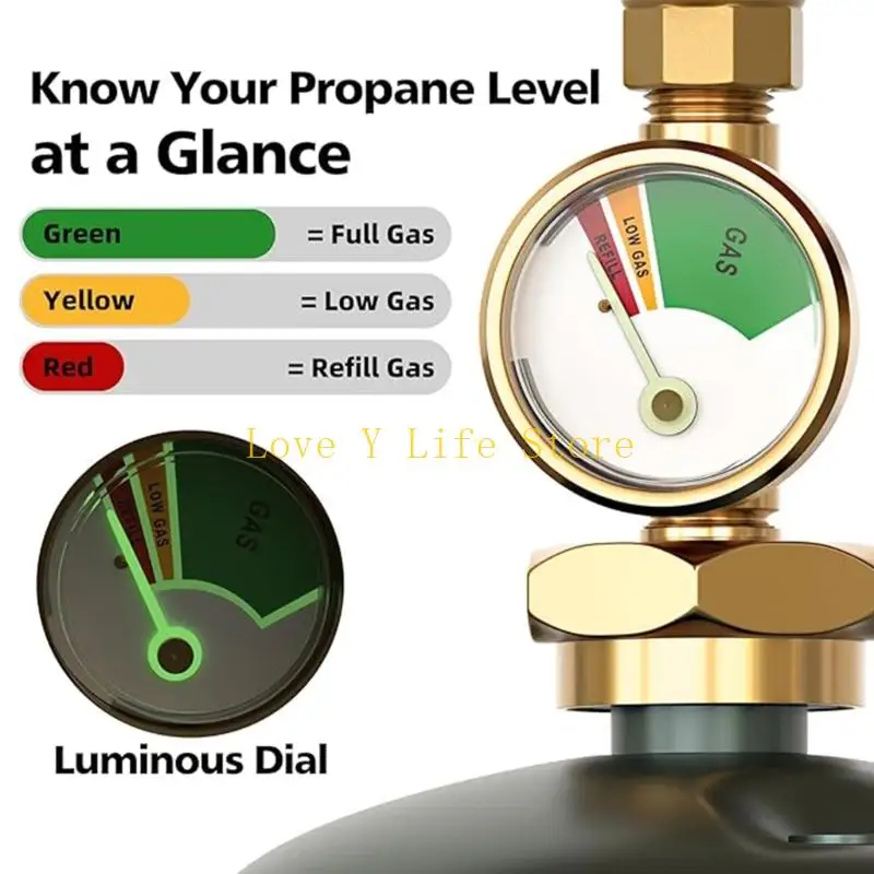 

L74C Reusable Gas Cylinder Conversion with Safety Gauge 1lb 20lb Transfer Tool