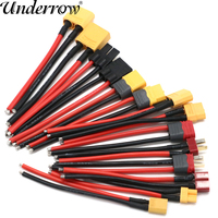 XT60 XT30 T XT90 MPX TRX plug Connector Male / Female Connector plug with 14 /18AWG Silicone Wire 100mm for RC Battery Cable