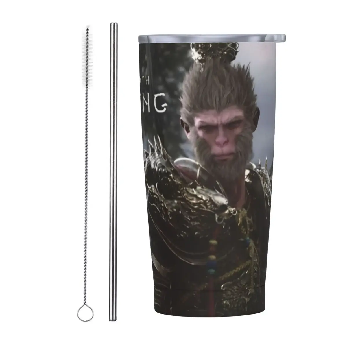 Black Myth Wukong Monkey King Game 20oz Tumbler Stainless Steel Vacuum Insulated Tumblers Cup With Straw