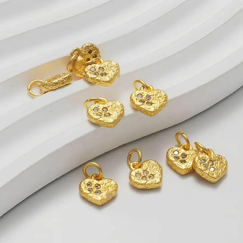 

Matte Gold-plated Zircon Pentagram Love Gold-plated Pendant DIY Bracelet Necklace Jewelry Pendant