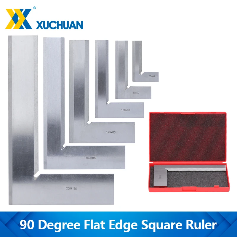 

XUCHUAN Gauge 90 Degrees Flat Edge Square Ruler Angle Ruler Measuring Tool Carpentry Woodworking Tools