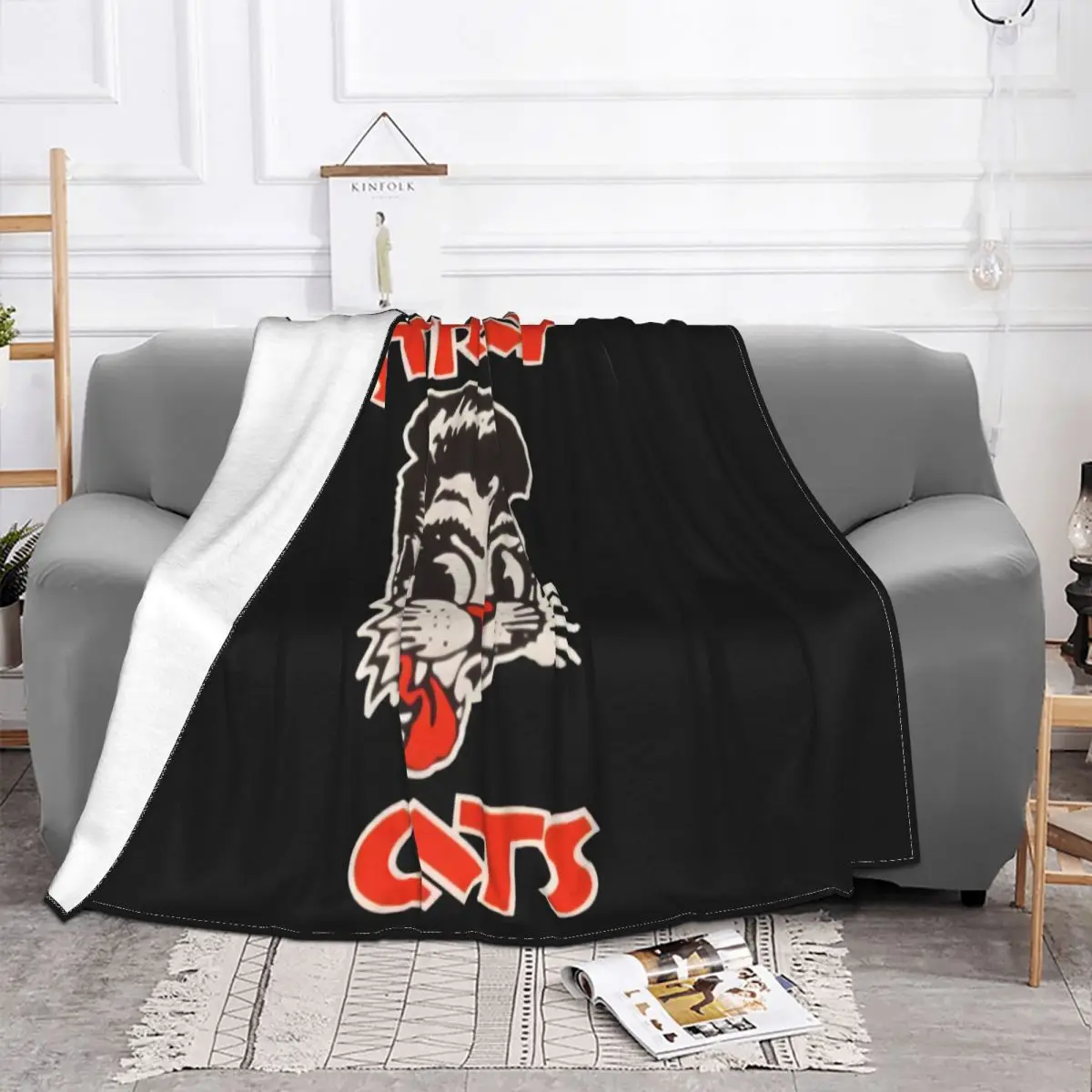 Stray Cats 5 Black Formal Hot Creative Splicing Adult Winter Music Best Selling Many Colors Humour Throw Blanket