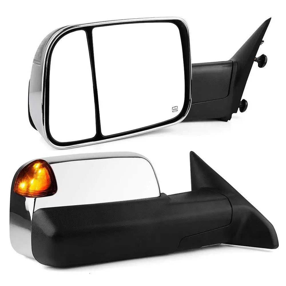 Truck Power Heated Turn Signal Car Side Mirror Puddle Lamp Side View Mirror for Dodge Ram 2009-2018