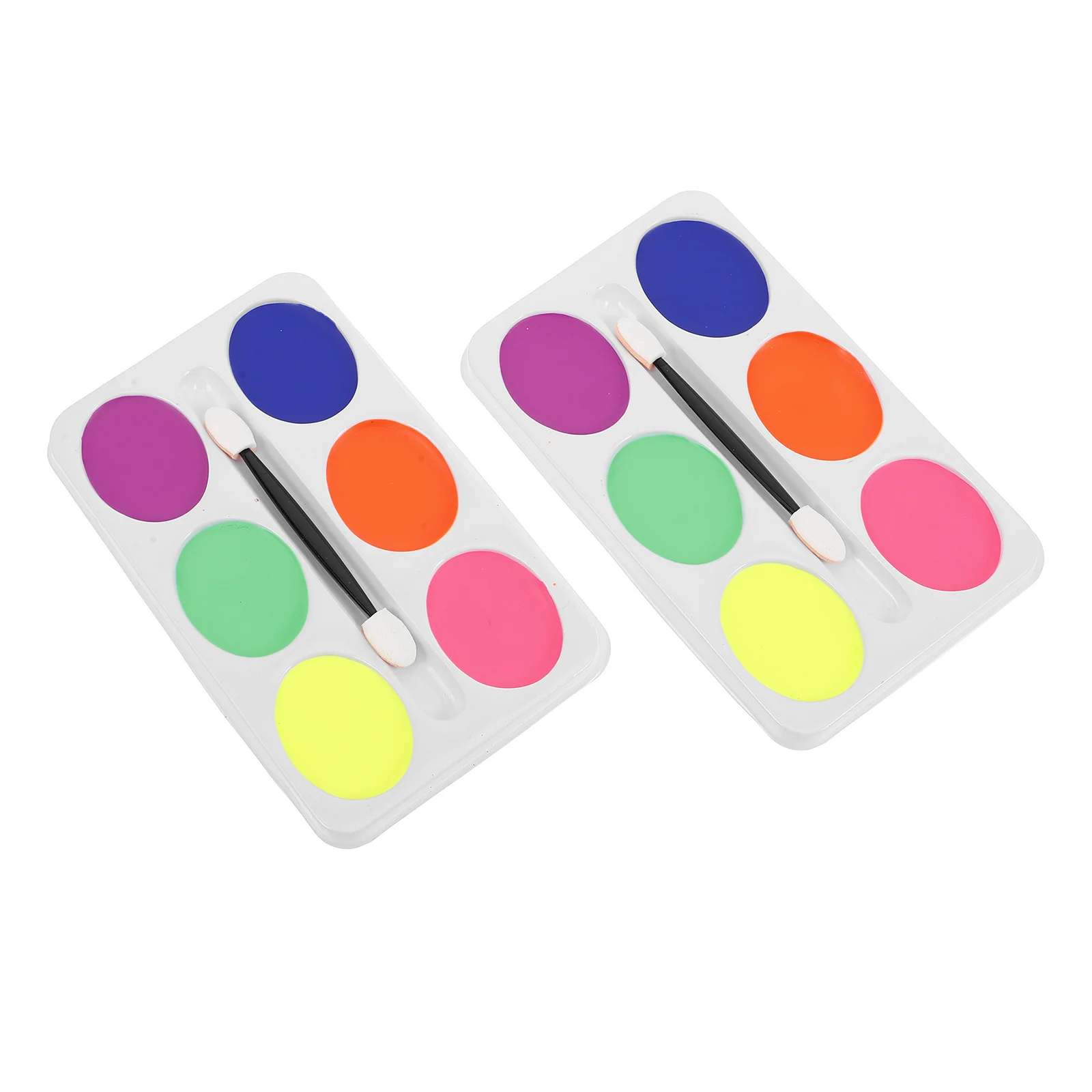 2 Stück Ölfarben-Palette, 6 Farben, einfach anzubringen, zum Entfernen der Körperbemalung für Halloween, Cosplay, Theaterparty, Make-up