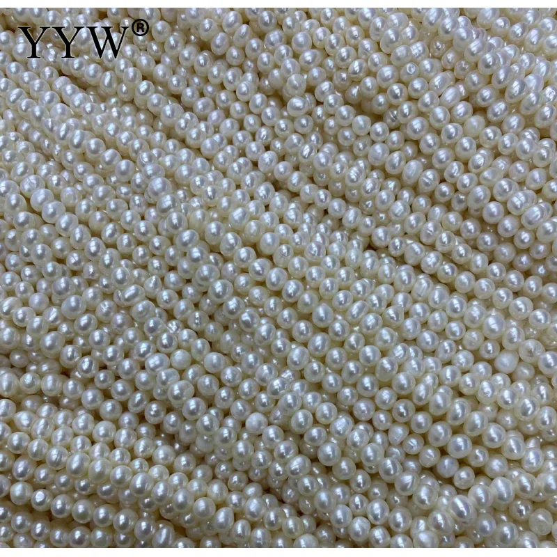 Grade AAA High-Quality Pearl Beads 100% Natural Freshwater Pearl White Round 4-5mm Bead Jewelry Making Diy Necklace Earring Bead