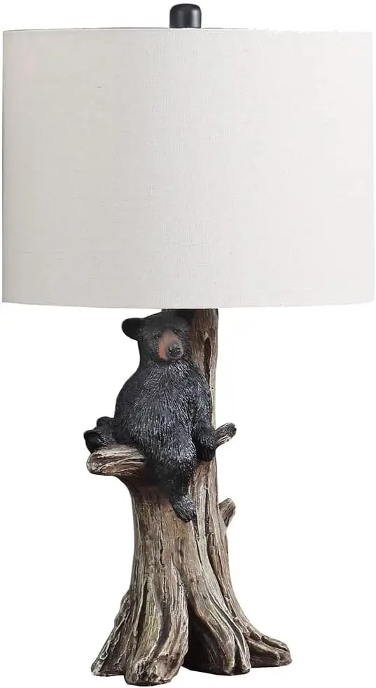 

International 24.75" in Black Bear On A Tree Polyresin Table Lamp