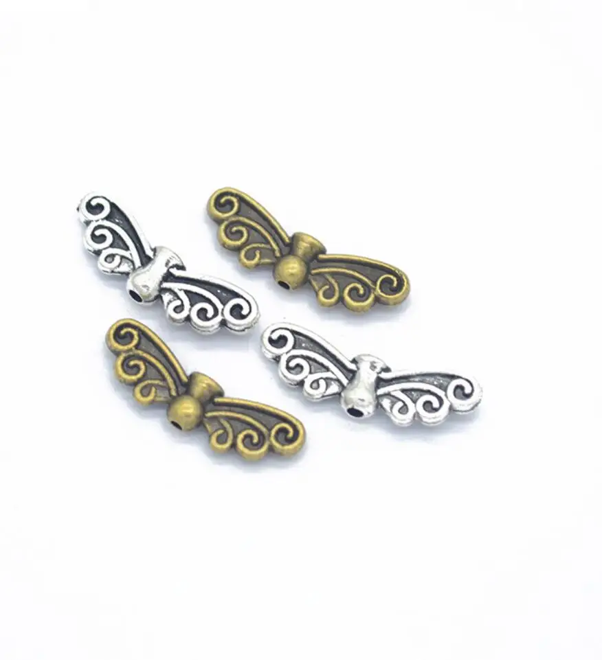 

100pcs 22x7mm Hole 1mm Butterfly European Beads For Jewelry Making Butterfly Small Hole Spacers Beads F0258