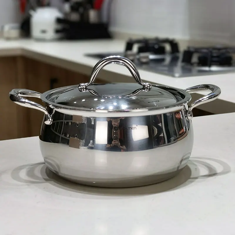 Stainless steel small soup pot, composite steel apple soup pot, gas induction cooker, universal 20cm