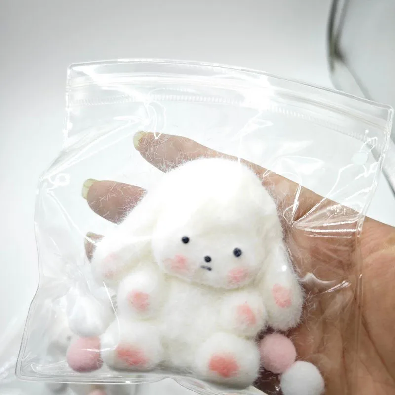 Kawaii Plush Bunny Angel Sheep Pig Curly Dog Ooze Feeling Relief Stress Squeeze Irritability Fingertip Toys Kids  Squishy Gifts