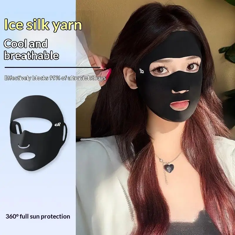 

[LA]^1Pc Outdoor Sport Sunscreen Mask Ice Silk Anti-UV Mask Summer Golf Cycling Sun Protection Breathable Thin Sports Mask