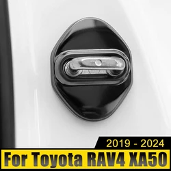 For Toyota RAV4 XA50 Hybrid 2019 2020 2021 2022 2023 2024 RAV 4 Stainless Car Door Lock Buckle Trim Cover Protect Rust Sticker