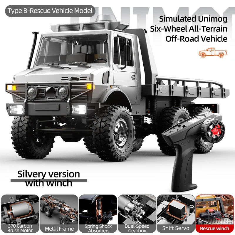 The New C8823 RC Off-Road Remote Control Car 1:18 Unimoc Six-Wheel Drive Full-Scale Climbing Car Model Toys for Children Gift