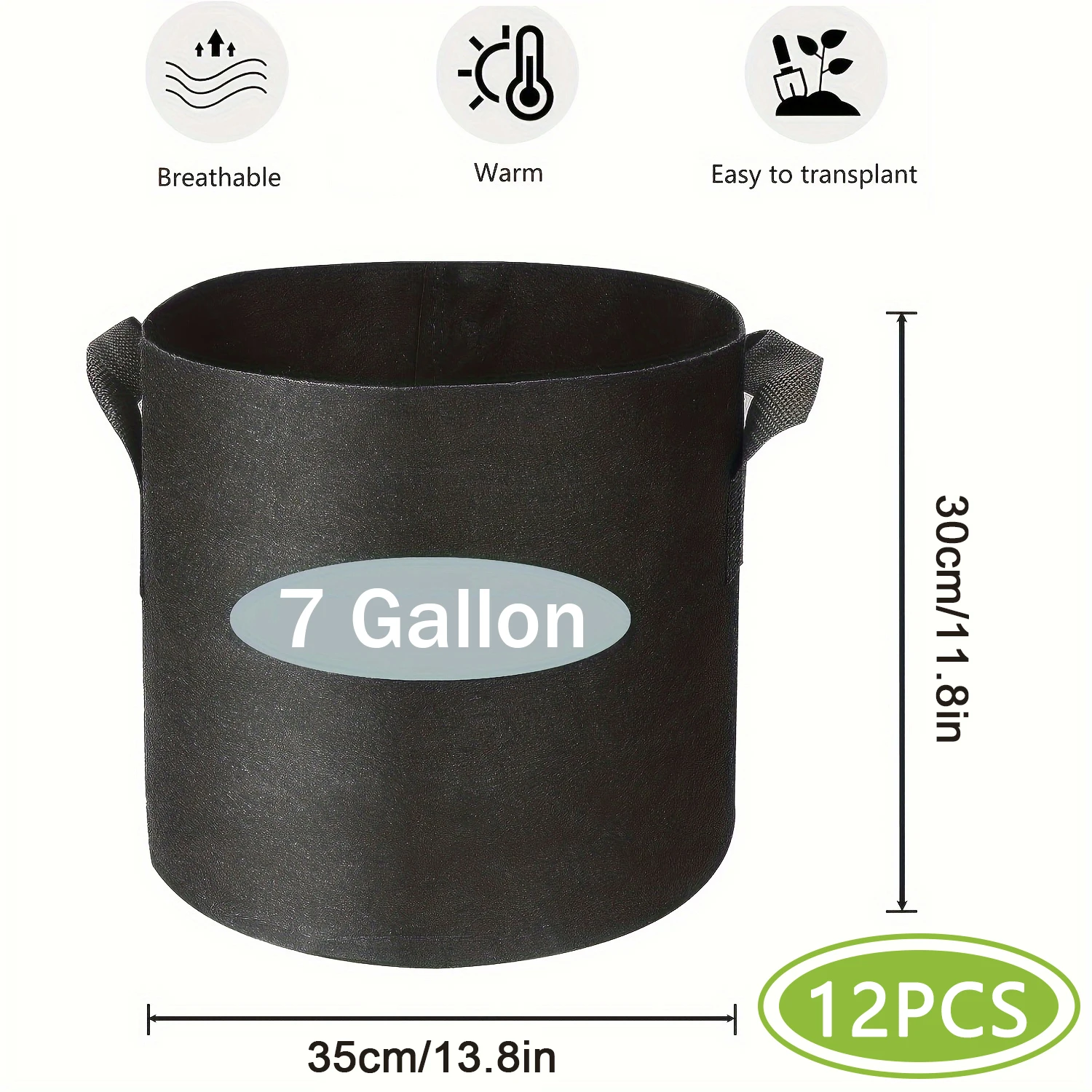 10 Gallon kweekzakken voor groenten/bloemen/planten, 5 Gallon aëratie-textiel potten met handvatten, textiel potten voor planten, tuin cadeau