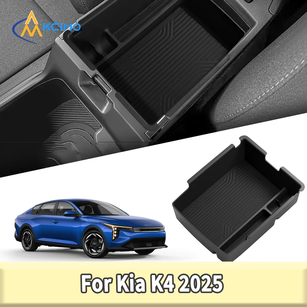 

Center Console Tray Organizers for Kia K4 2025 ABS Black Armrest Storage Box Stowing Tidying Durable Auto Interior Accessories