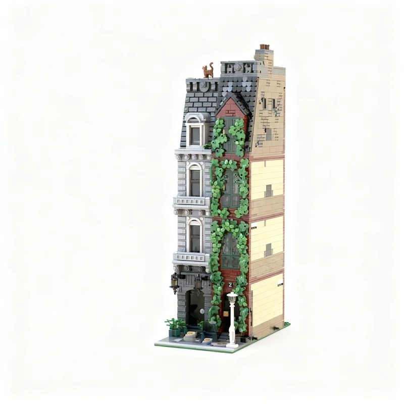 4093 pezzi MOC The Narrow Homes Paesaggio stradale modulare Modello Building Blocks Regali di Natale Architettura Giocattolo Educazione Mattone Compleanno