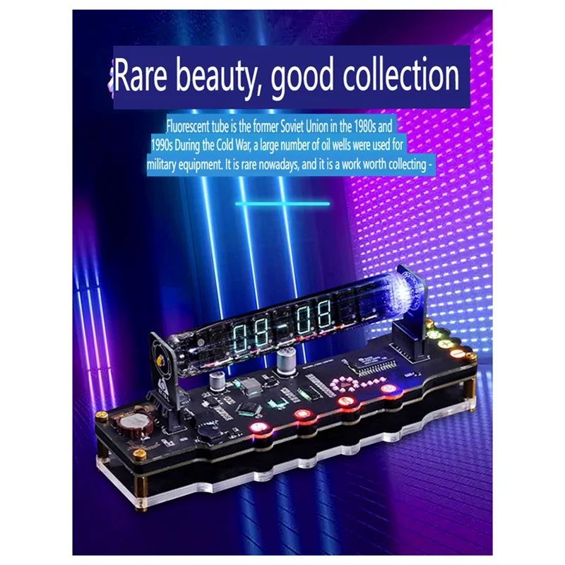 

Оптимальные часы со светящейся трубкой RGB, светодиодные часы с люминесцентной трубкой «сделай сам», художественные и технологические украшения стола, трубка Pseudo-Nixie, простая в использовании