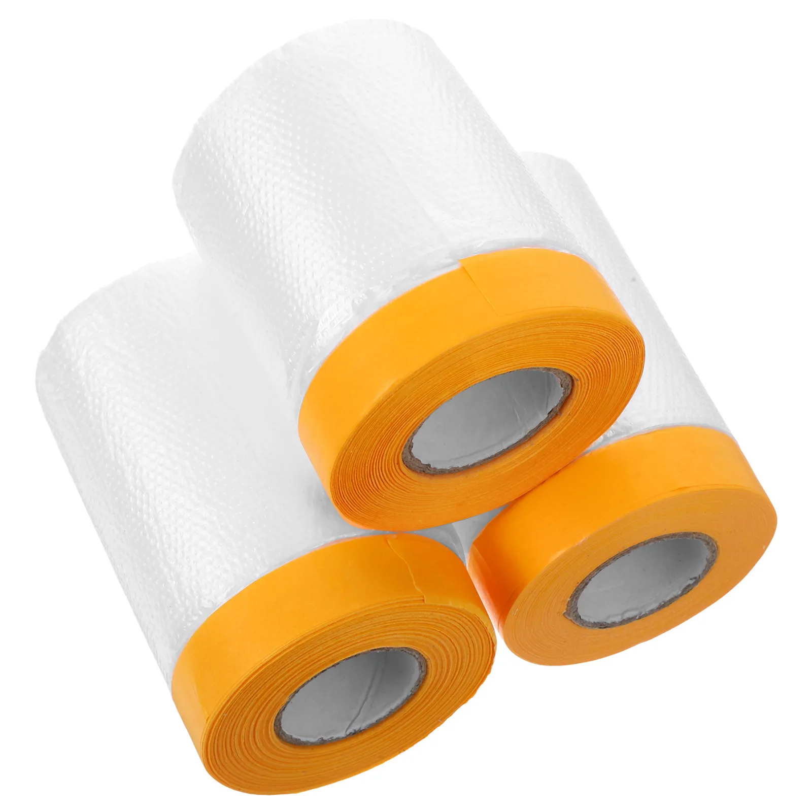 

3 Rolls Pre-Taped Paint Films Adhesive Masking Film Plastic Sheeting Tape Automotive Paint Protection Car Body Protections