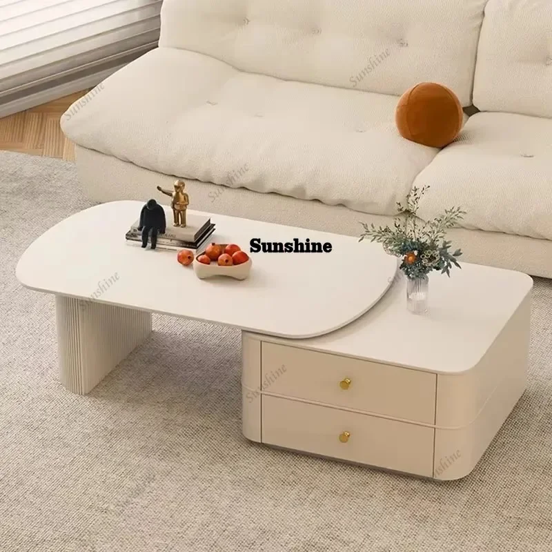 

TDLuxury Storage Coffee Table Living Room Originality Nordic Retro Style Coffee Tables Modern Oval Kaffee Tische Home Furniture