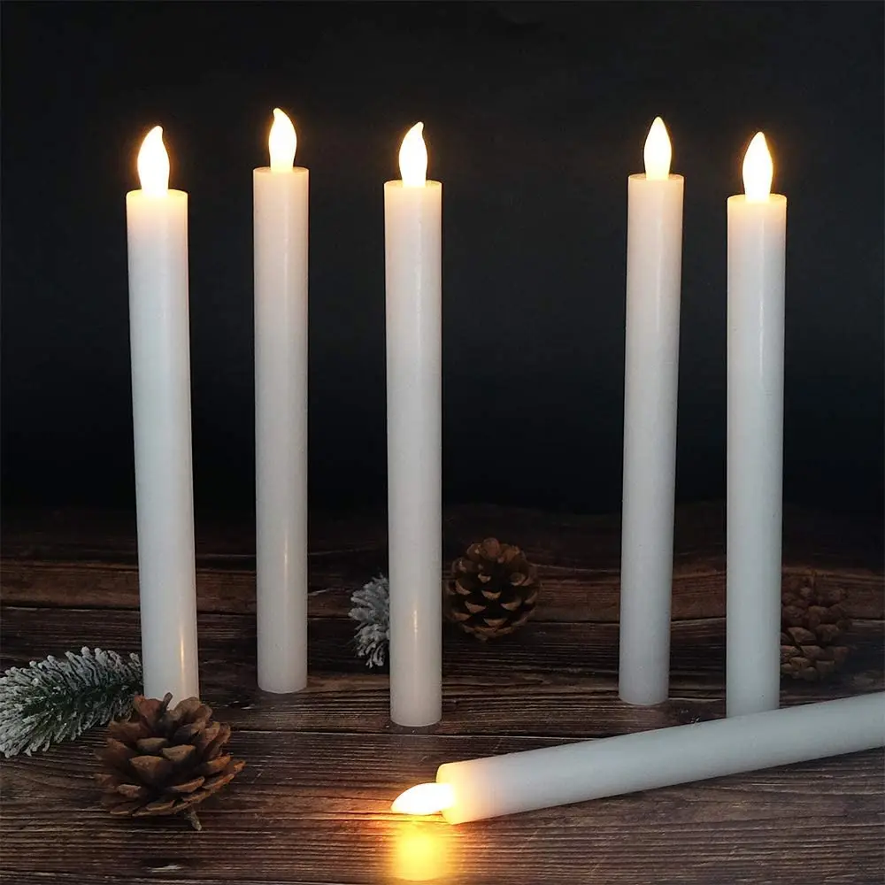 

120pcs Battery operate Flameless Ivory Led taper lamp Candlestick Home Wedding Xmas Holiday Bar party table Decoration-25.5cm(H)