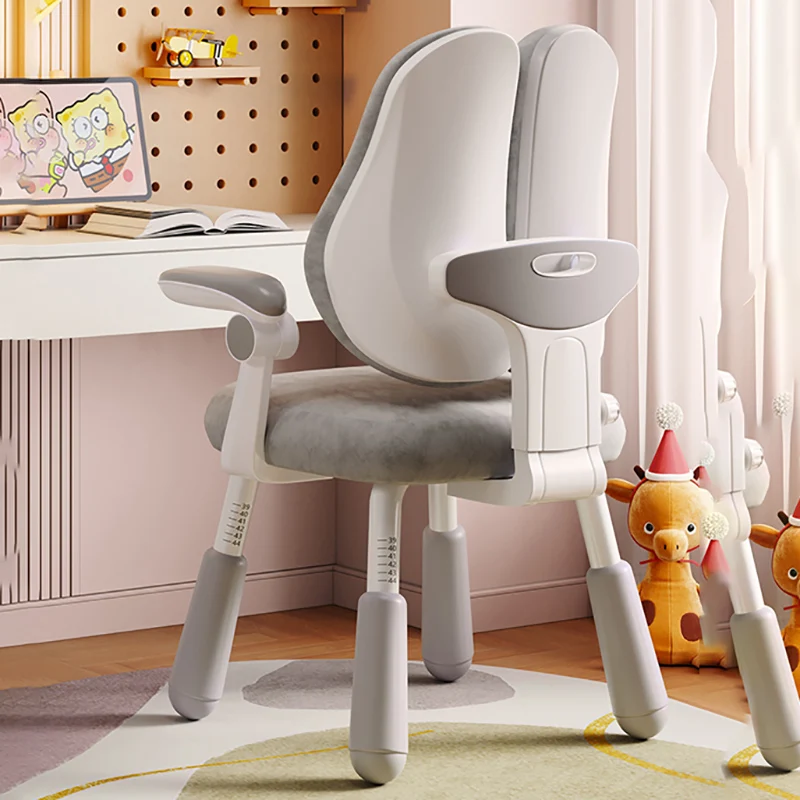 School Furniture White Child Room Stool Chair Girl Kids Safety Seats Children Armchair Home Growing Study Pink Designer Design