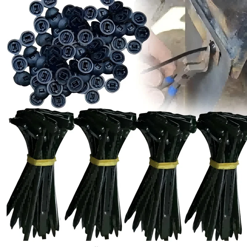 Nylon Universal Cable Tie Buckle-Heavy Duty Zip Ties Holder with Pin & Button Design Plastic Cable Ties Tool Fasteners Car Body