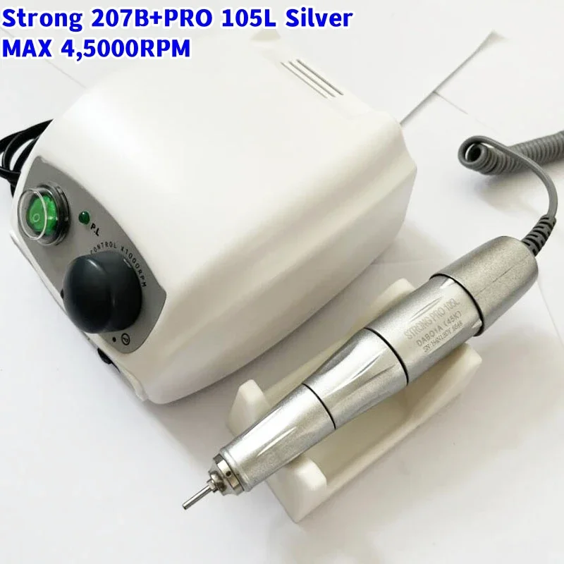 65W STRONG 207B Manicure Machine Control Box 45000RPM Strong Handle polishing nail pedicure Nail Art drill Manicure Machin