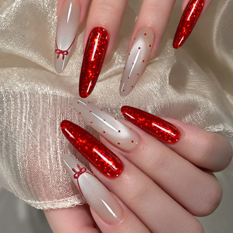 BORN PRETTY 10ml Red Silver Sparking Glitter Gel Nail Polish Semi Permanent Nail Art Manicure Soak Off LED UV Gel Nail Supplies