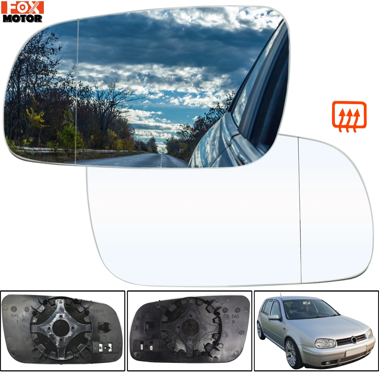 For Vw Golf 4 Mk4 Jetta Passat B5 B5.5 1996 - 2004 Left / Right Side Door Wing Mirror Glass Heated Rear View Rearview Convex