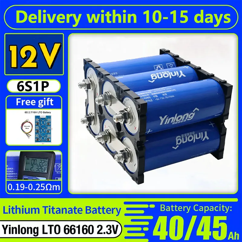 Batterie LTO 12V 40Ah/45Ah charge Ultra rapide, Cycle Long pour Scooter électrique, voiture, système solaire, démarreur, RV, EV