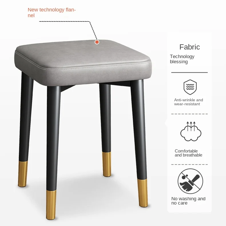 

Bedroom Household Stackable Dining Stool Carbon Chair Balcony Steel Frame Minimalist and Modern Furniture