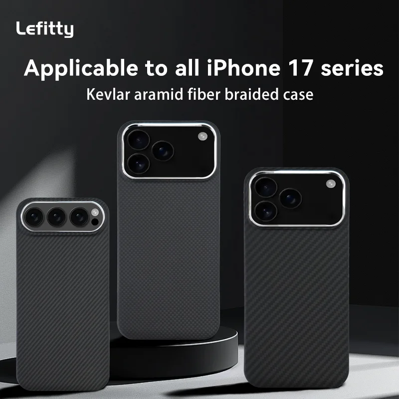 

Luxury Fashion Popularity Metal-Framed Real Kevlar phone case for iPhone 17 pro max Air Drop protection Magnetic funda cover