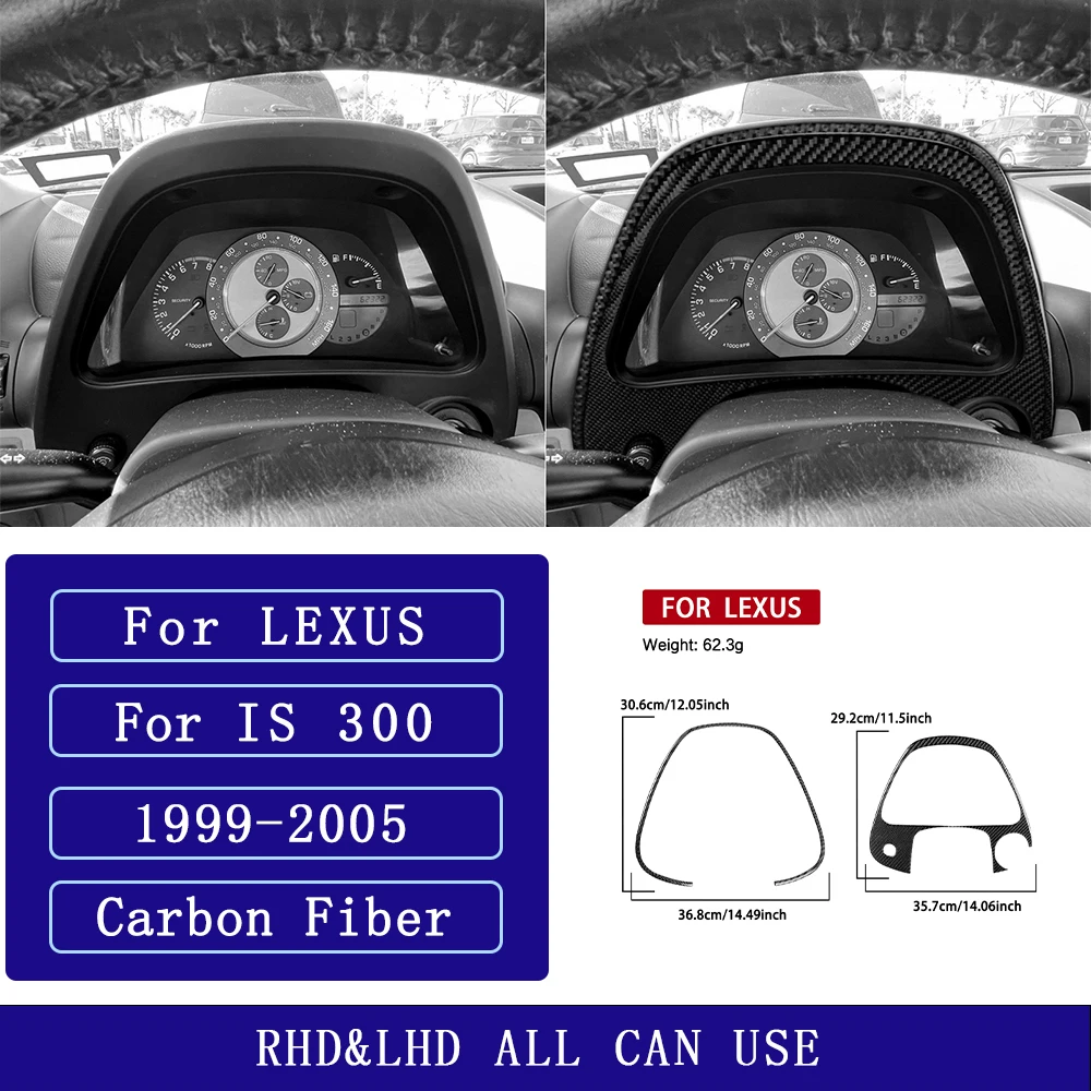 For Lexus IS IS300 1999-2005 Carbon Fiber Instrument speedometer Panel Trim Cover Car Accessories Interior Decorative Stickers