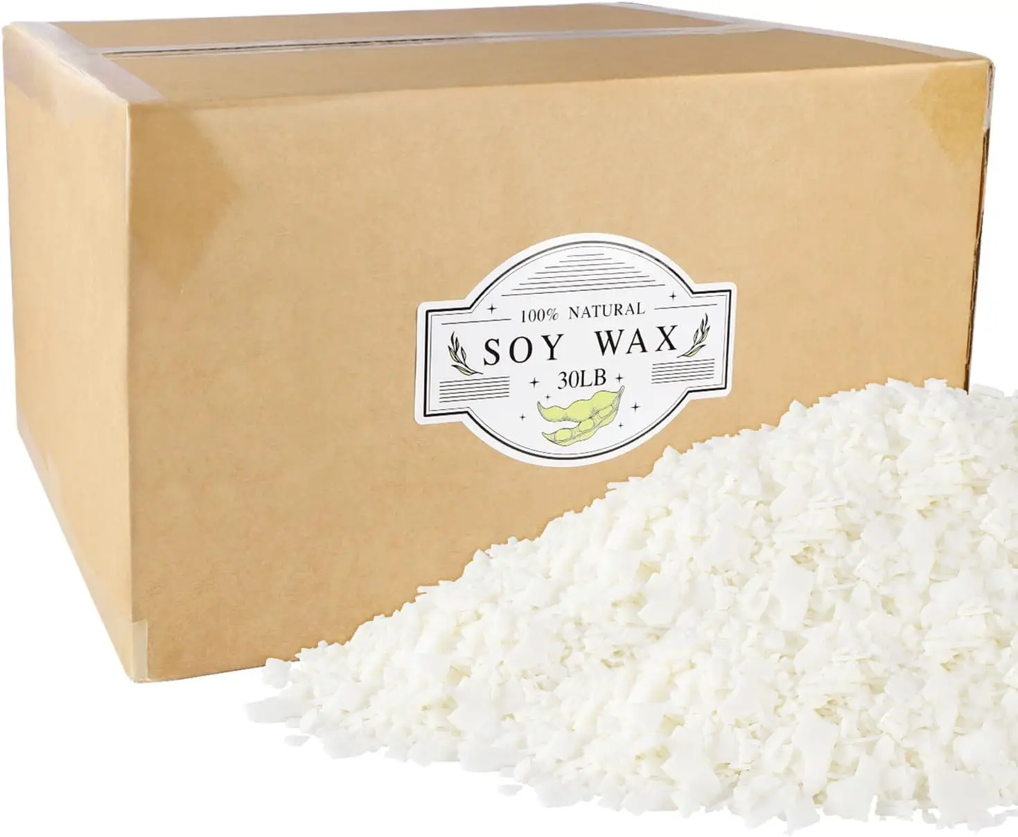 

Soy Wax for Candle Making - 30 LB Natural Soy Wax Candle Wax for DIY Candle Making Supplies