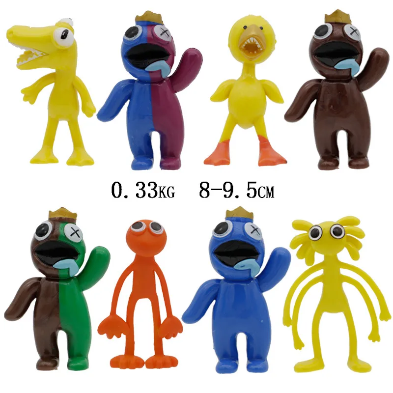 8-16pcs Rainbow Friends Toy Cartoon Game Character Figure Doll Kawaii Blue Monster Action Figure Animal Toys for Kids Gifts